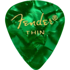 Guitar Picks By The Pack Fender 351 Thin Green Moto Pick Pack (12 Pack)
