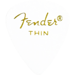Guitar Picks By The Pack Fender 351 White Thin Pick Pack (12 Pack)