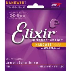 Elixir Nano Acoustic Guitar Strings Extra Light 10-47