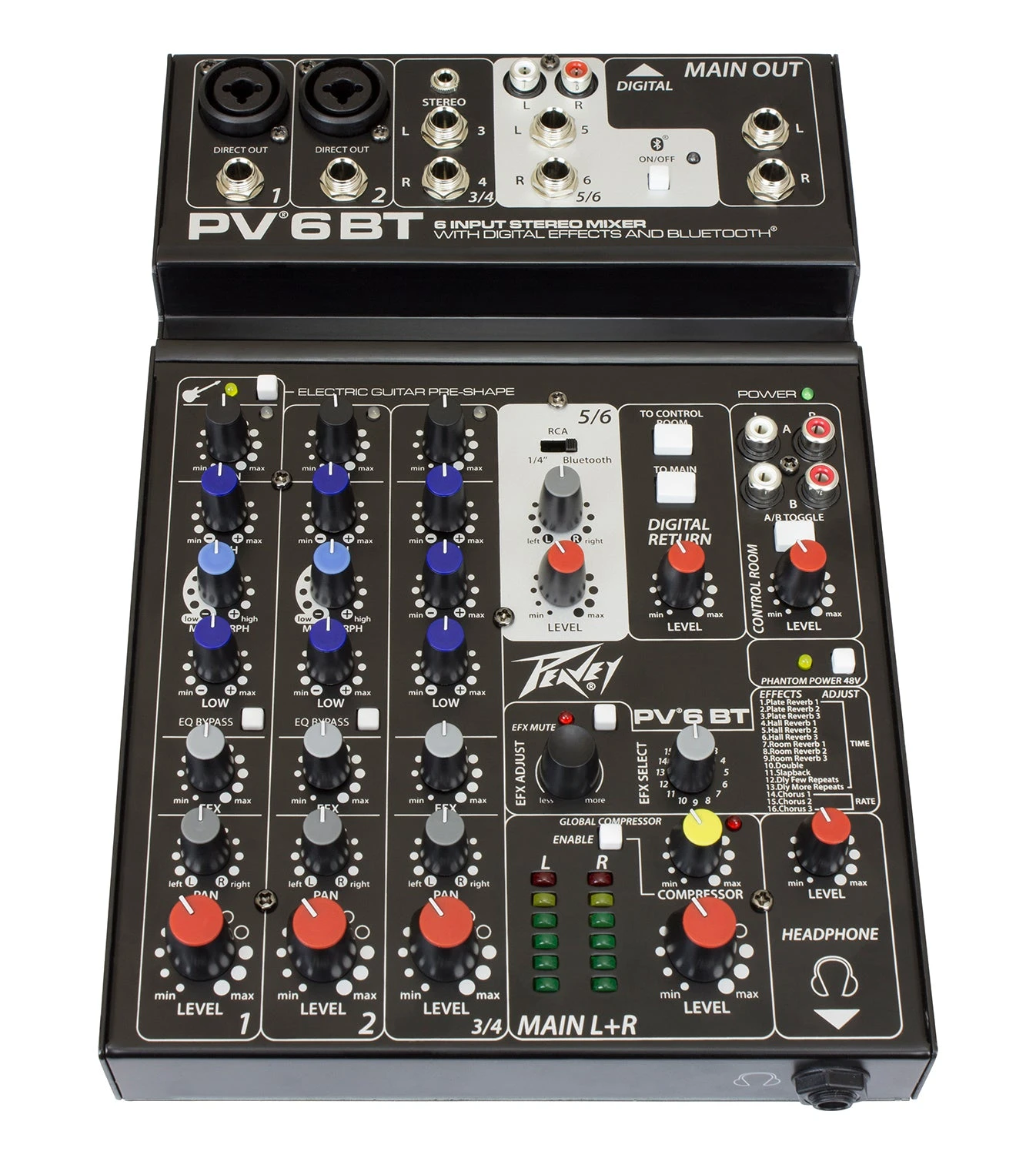 Peavey PV6 BT Mixer, Non-Powered, New 3 Peavey PV6 BT Mixer, Non-Powered, New