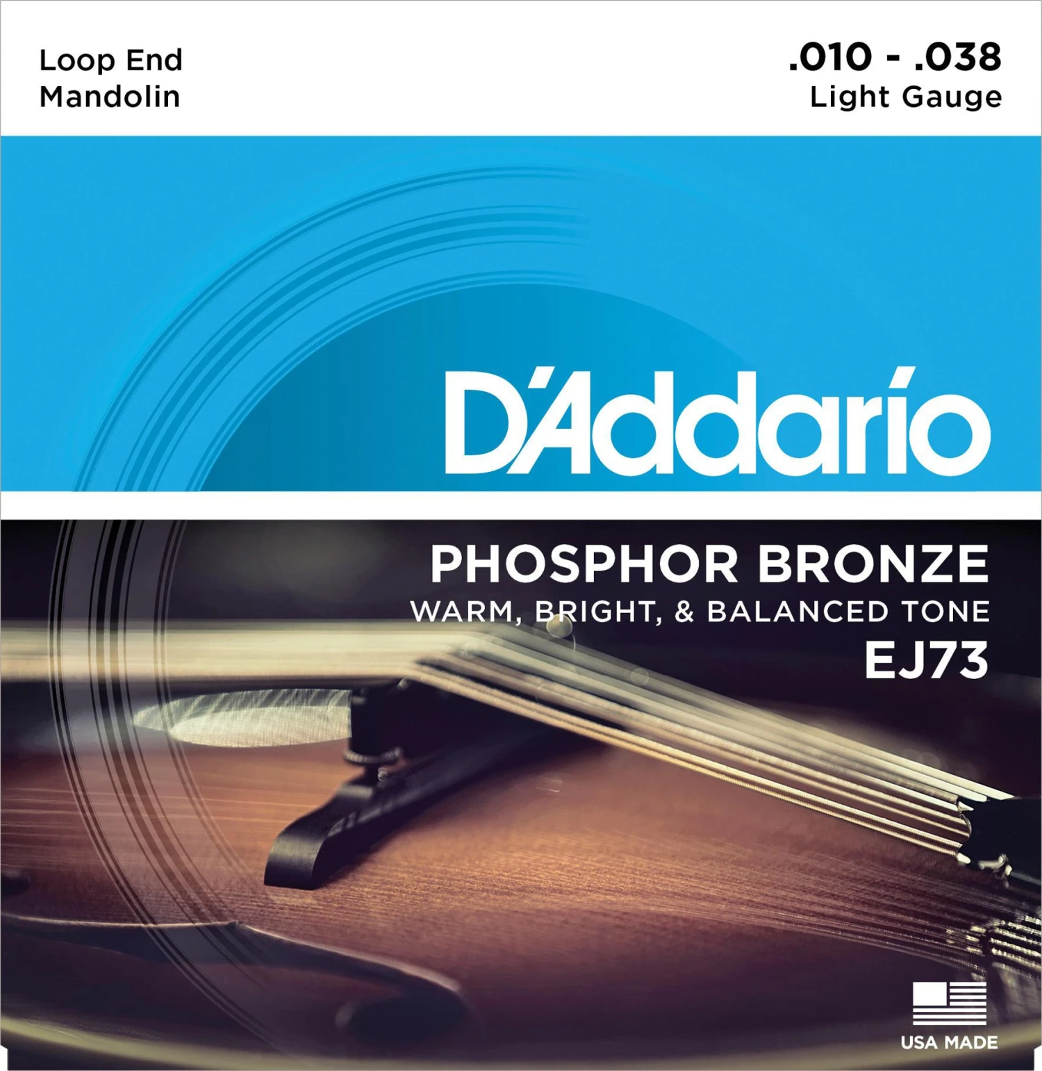 D'Addario Light Mandolin Phosphor Bronze String Set Acoustic Guitar Strings 3 D'Addario Light Mandolin Phosphor Bronze String Set Acoustic Guitar Strings