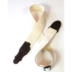 Franklin Straps Straps 2" Wide Franklin Strap, 2" Natural Cotton, Chocolate Leather Ends