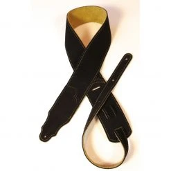 Franklin Straps Franklin Strap, 2.5" Chocolate Suede Leather, Gold Stitching Straps 2.5" Wide