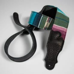 Franklin Straps Franklin 2" Saddle Blanket Strap With Black Cotton Back And Black Leather Ends Straps 2" Wide