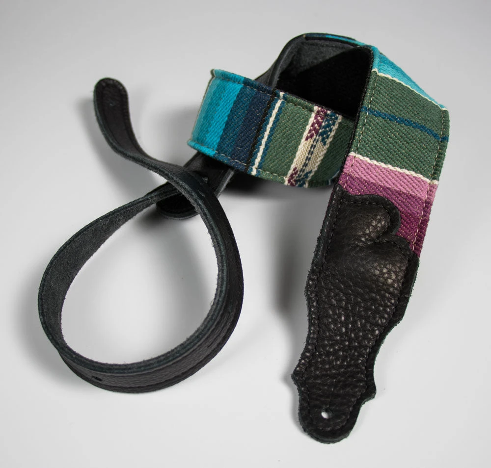 Franklin Straps Franklin 2" Saddle Blanket Strap With Black Cotton Back And Black Leather Ends Straps 2" Wide 3 Franklin Straps Franklin 2" Saddle Blanket Strap With Black Cotton Back And Black Leather Ends Straps 2" Wide