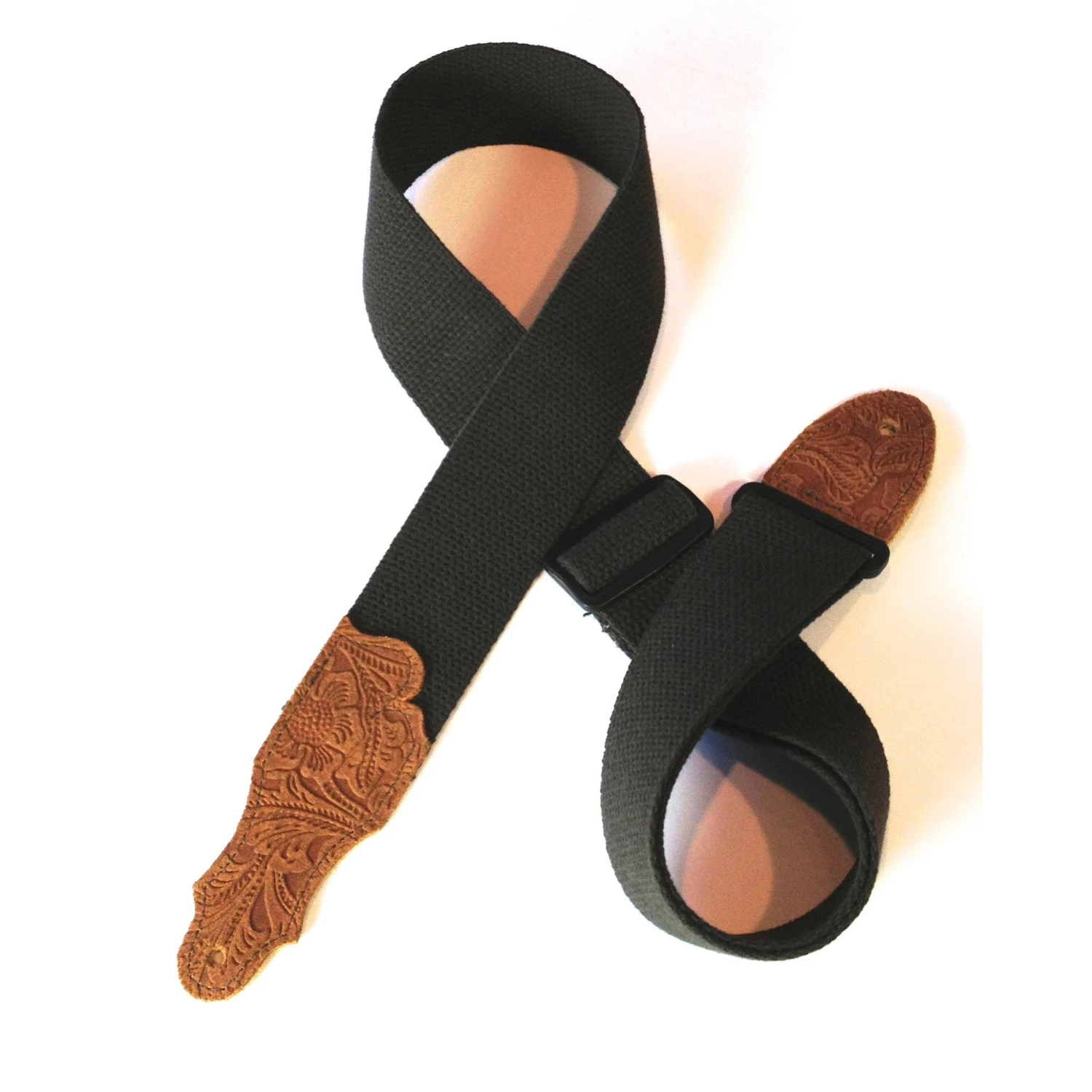 Franklin Straps Franklin Strap, 2" Chocolate Cotton, Embossed Caramel Leather Ends Straps 2" Wide 3 Franklin Straps Franklin Strap, 2" Chocolate Cotton, Embossed Caramel Leather Ends Straps 2" Wide