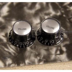 Allparts Black Reflector Cap Volume Knobs (Pack Of 2)