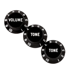 Fender Strat Set Of Black Knobs