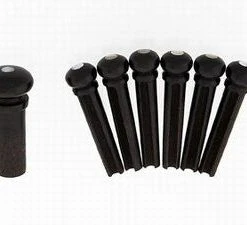 All-Parts Ebony Bridge Pin Set (6) With Mother Of Pearl Dot And End Pin