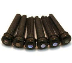 All-Parts Saddles/Bridges/Pins/Nuts Ebony/Abalone Bridge Pins (Pack Of 6)