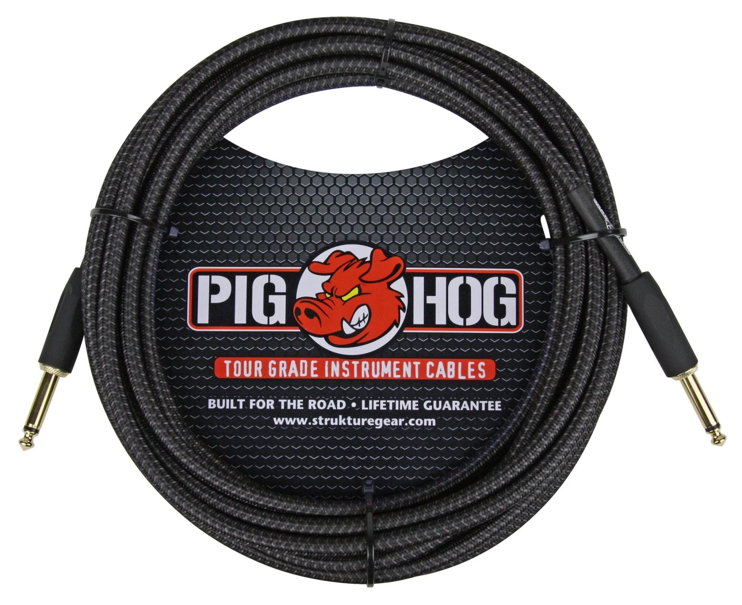 Ace Pig Hog 20' Black Woven Instrument Cable, Straight 1/4" Ends, Lifetime Warranty Cables 3 Ace Pig Hog 20' Black Woven Instrument Cable, Straight 1/4" Ends, Lifetime Warranty Cables