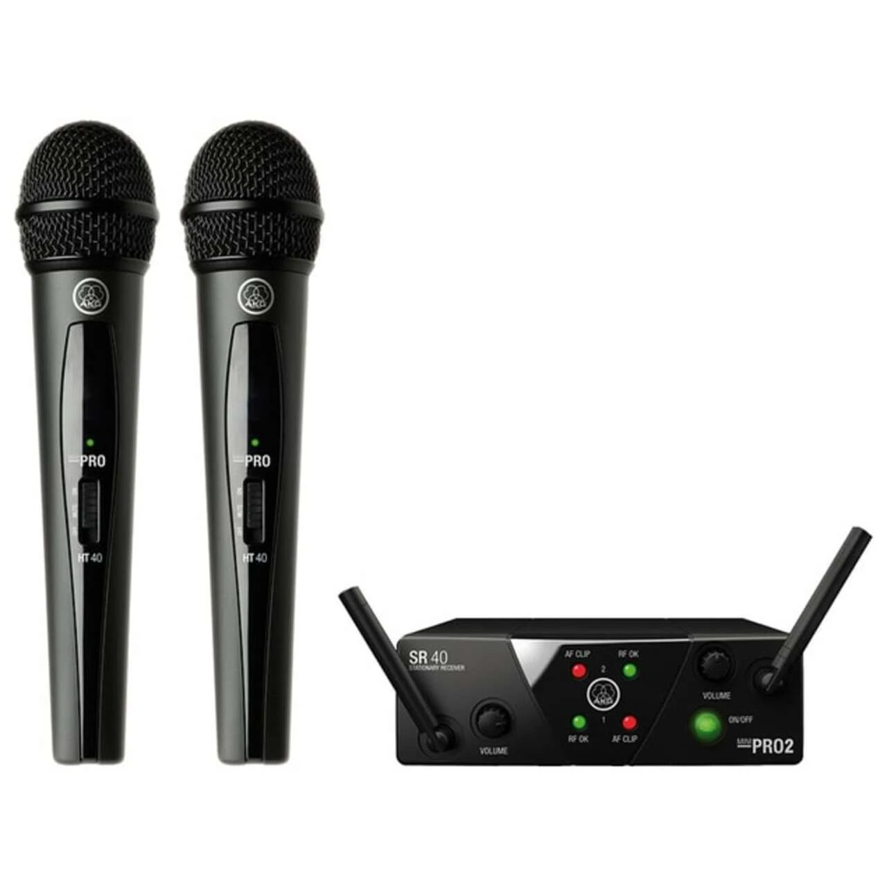 AKG Dual Handheld Wireless Microphones (Channels B And D) 3 AKG Dual Handheld Wireless Microphones (Channels B And D)
