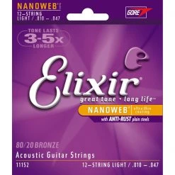 12-String Sets Elixir Nano Acoustic Guitar Strings 12-String Light 10-47