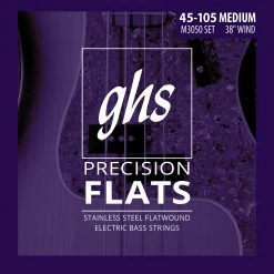 GHS Bass 45-105 Flatwound, Long+, 4 Strings Bass Strings